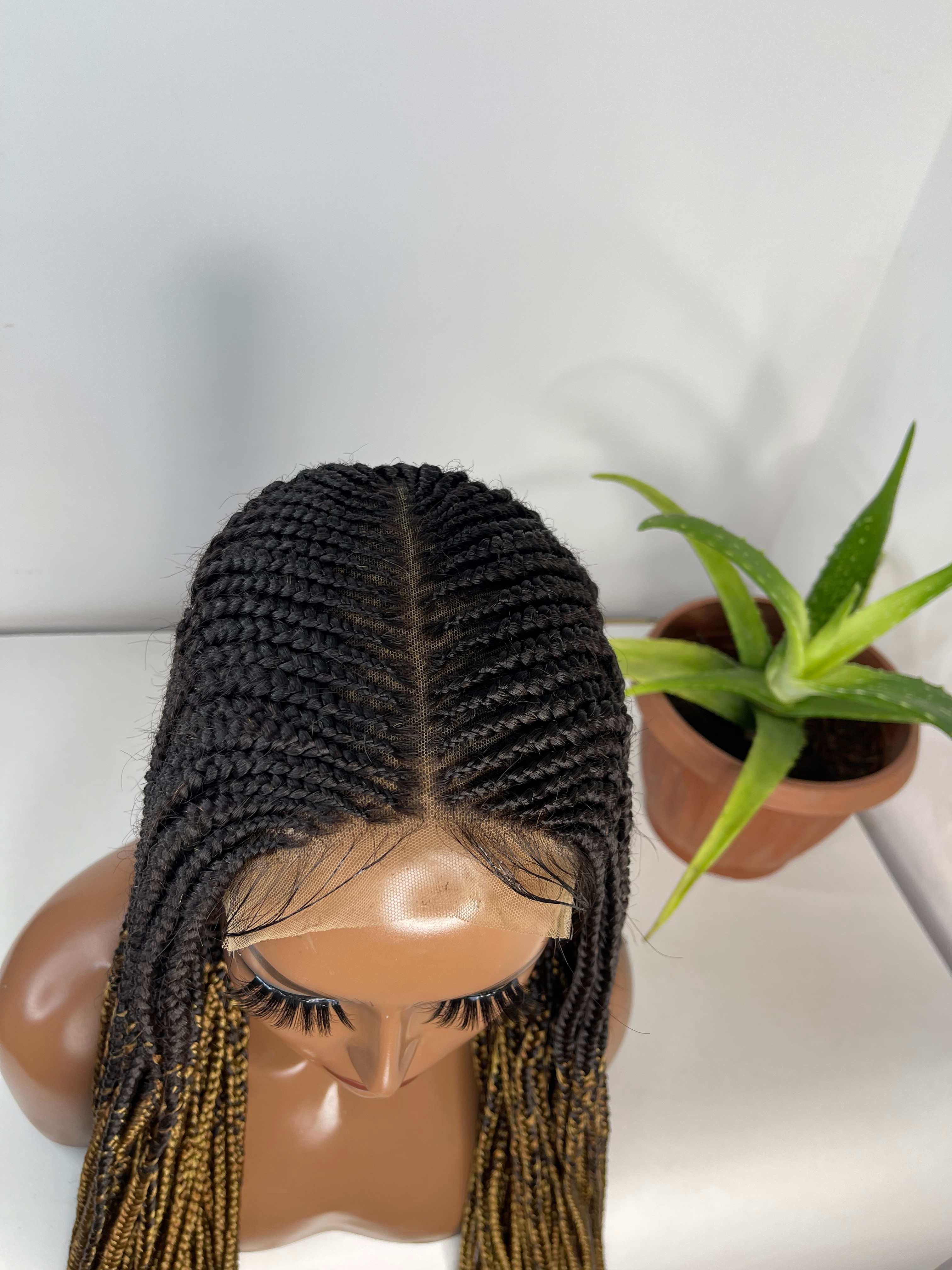 5X5" Closure Box Braid Wig With Cornrow - Image 2