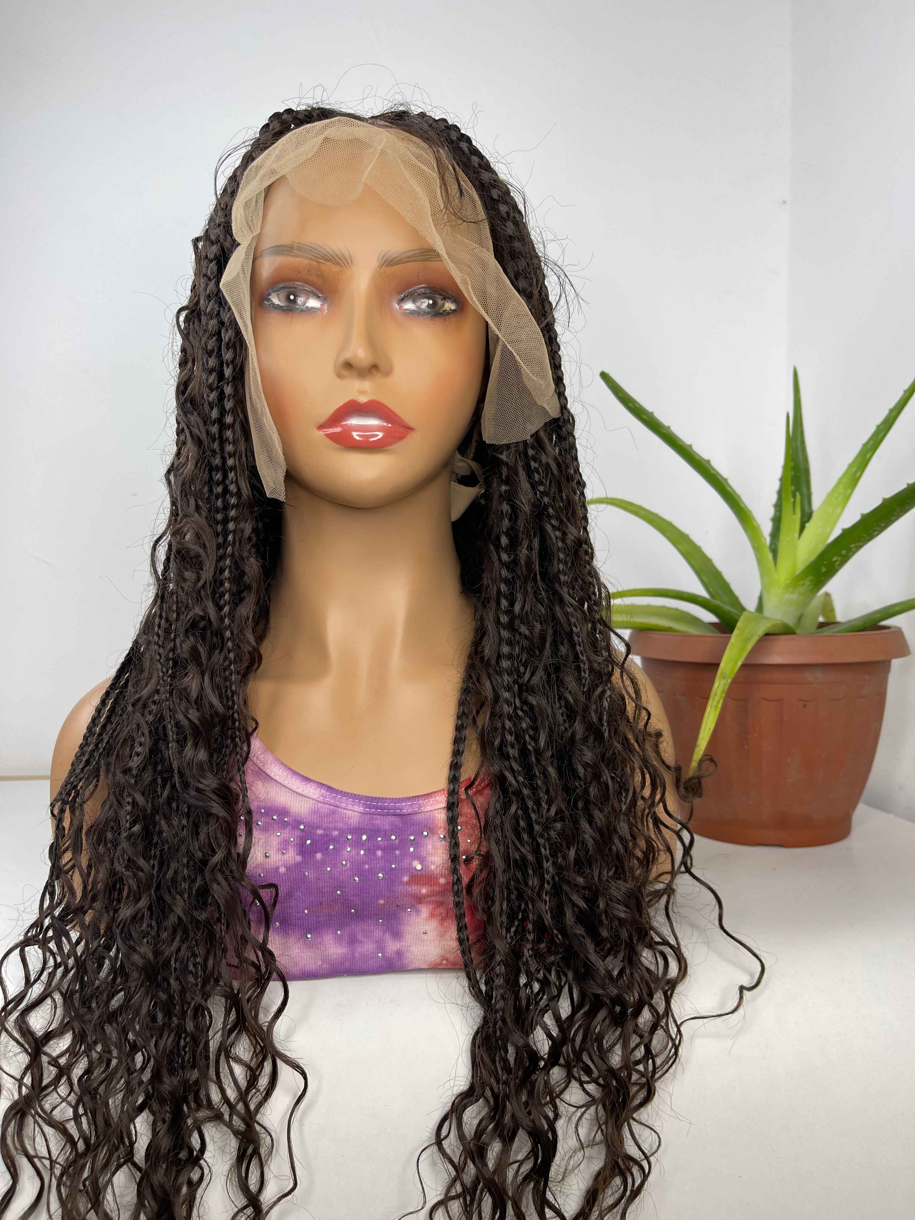 24" Goddess Full Lace Box Braid Wig - Image 4