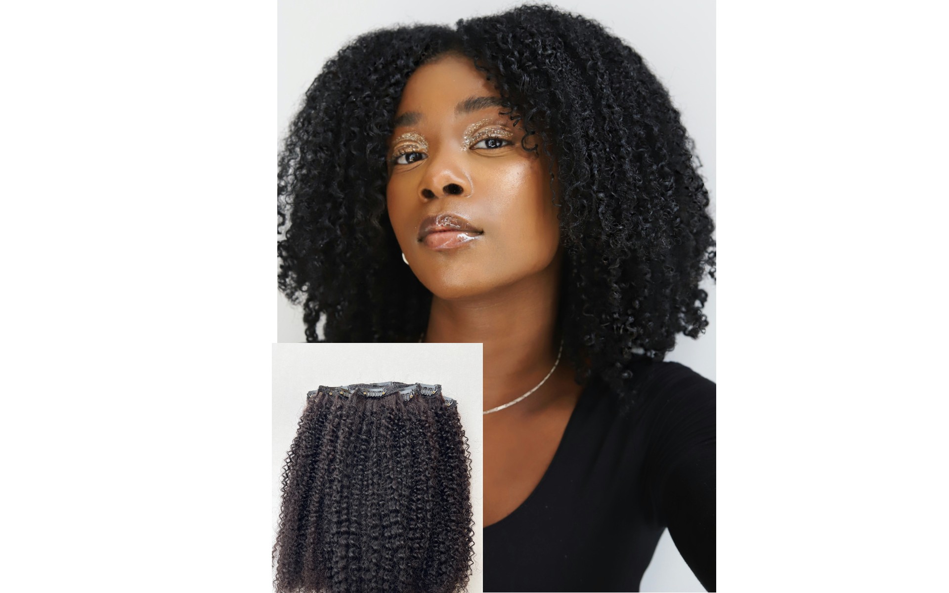 Afro Kinky Curls Clip-in Extensions - Image 2