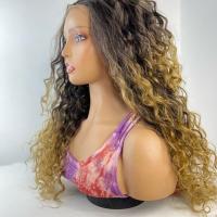 Ombre Black and Blond Curly Wig